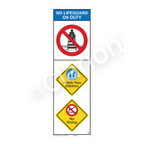 No Lifeguard on Duty/Watch Your Children Sign (WSS2301-07b-e) )