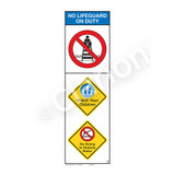 No Lifeguard on Duty/Watch Your Children Sign (WSS2302-07b-e) )