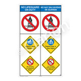 No Lifeguard on Duty/Watch Your Children Sign (WSS2302-08b-esm) )