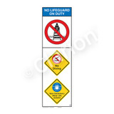No Lifeguard on Duty/No Diving Sign (WSS2305-07b-e) )