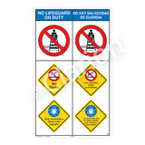 No Lifeguard on Duty No Diving Sign (WSS2305-b)