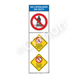 No Lifeguard on Duty/No Diving in ShallowSign (WSS2308-07b-e))