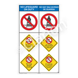 No Lifeguard on Duty/No Diving in ShallowSign (WSS2308-08b-esm))