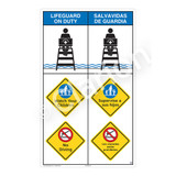 Lifeguard on Duty/Watch Your Children Sign (WSS2310-08b-esm) )