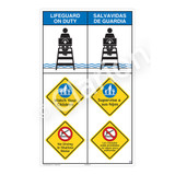 Lifeguard on Duty/Watch Your Children Sign (WSS2311-08b-esm) )