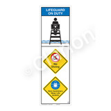 Lifeguard on Duty/No Diving Sign (WSS2314-07b-e) )
