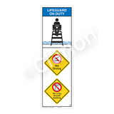 Lifeguard on Duty/No Diving Sign (WSS2315-07b-e) )