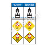 Lifeguard on Duty/No Diving Sign (WSS2315-08b-esm) )