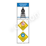 Lifeguard on Duty/No Diving in Shallow Water Sign (WSS2316-07b-e) )