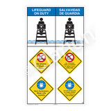 Lifeguard on Duty/No Diving Shallow WaterSign (WSS2316-08b-esm))