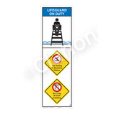 Lifeguard on Duty/No Diving in Shallow Water Sign (WSS2317-07b-e) )