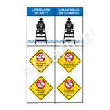 Lifeguard on Duty/No Diving Shallow WaterSign (WSS2317-08b-esm))