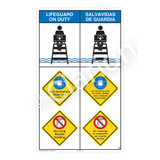 Lifeguard on Duty/Non-Swimmers WearSign (WSS2318-08b-esm))