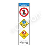 No Lifeguard on Duty/Watch Your Children Sign (WSS2351-44b-e) )