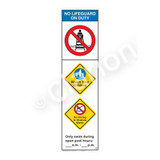 No Lifeguard on Duty/Watch Your Children Sign (WSS2352-44b-e) )