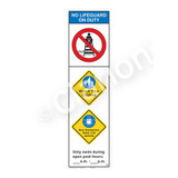 No Lifeguard on Duty/Watch Your Children Sign (WSS2353-44b-e) )