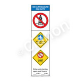 No Lifeguard on Duty/Watch Your Children Sign (WSS2354-44b-e) )