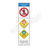 No Lifeguard on Duty/No Diving Sign (WSS2355-44b-e) )