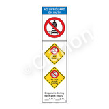 No Lifeguard on Duty/No Diving Sign (WSS2356-44b-e) )