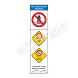 No Lifeguard on Duty/No Diving in ShallowSign (WSS2358-44b-e))