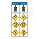 Lifeguard on Duty/Watch Your Children Sign (WSS2408-10b-esm) )