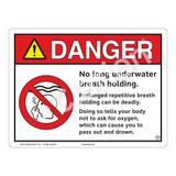 Danger/No Long Breath Holding Sign (WSS3106-13b-e) )