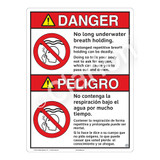 Danger/No Long Breath Holding Sign (WSS3106-16b-esm) )