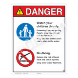 Danger/Watch Your Children Sign (WSS3206-19b-e) )