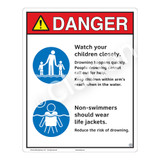 Danger/Watch Your Children Sign (WSS3208-19b-e) )