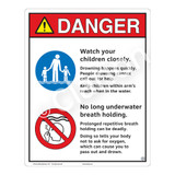 Danger/Watch Your Children Sign (WSS3209-19b-e) )
