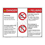Danger/No Diving Sign (WSS3211-20b-esm) )