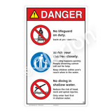 Danger/No Lifeguard on Duty Sign (WSS3302-23b-e) )