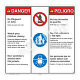 Danger/No Lifeguard on Duty Sign (WSS3303-24b-esm) )