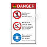 Danger/No Lifeguard on Duty Sign (WSS3307-23b-e) )