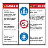 Danger/Watch Your Children Sign (WSS3310-24b-esm) )