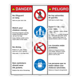 Danger/No Lifeguard on Duty Sign (WSS3401-26b-esm) )