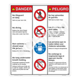 Danger/No Lifeguard on Duty Sign (WSS3405-26b-esm) )