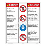 Danger/No Lifeguard on Duty Sign (WSS3406-26b-esm) )