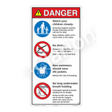Danger/Watch Your Children Sign (WSS3407-27b-e) )