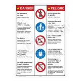 Danger/No Lifeguard on Duty Sign (WSS3501-30b-esm) )