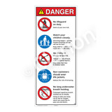 Danger/No Lifeguard on Duty Sign (WSS3502-31b-e) )