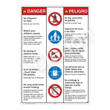 Danger/No Lifeguard on Duty Sign (WSS3502-30b-esm) )