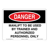 Danger/Manlift Sign (OS1128DH-)