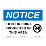 Notice/Food Or Drink Prohibited Sign (OS1253NH-)