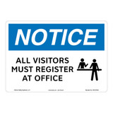 Notice/All Visitors Must Register Sign (OS1272NH-)