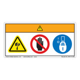 Warning/Cut Hazard Label (WF3-112-WH)