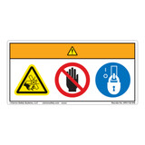 Warning/Rotating Blade Label (WF3-125-WH)