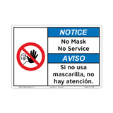 Notice/No Mask No Service (F1399-)
