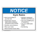 Notice/Gym Rules (FL1134-)