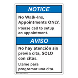 Notice/No Walk Ins (FL1144-)